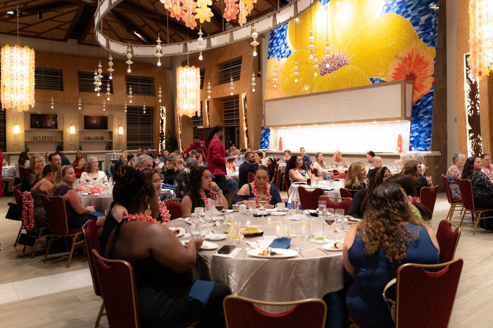 The gala dinner in the ballroom