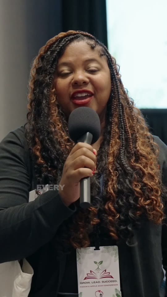 A delegate speaking to camera at the FACCM conference